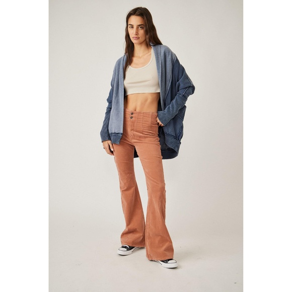 We The Free Pants - WE THE FREE Women's Sunburn Retro High Waist Jayde Corduroy Flare Jeans Size 32